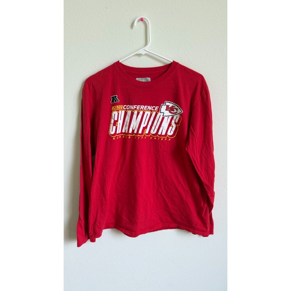 Kansas City Chiefs 2022 AFC Conference Champions NFL Long Sleeve Shirt Red L